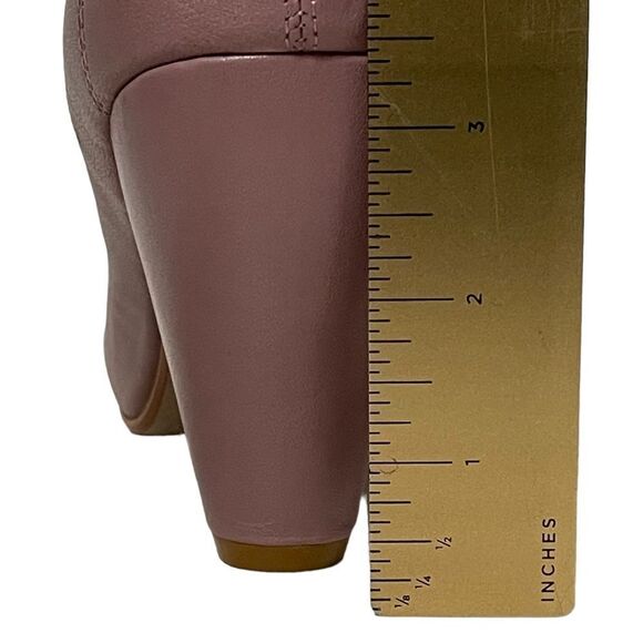 NWOB FARYLROBIN Pink Faux Leather Peeptoe Pinup Rockabilly Heels 10 - Picture 8 of 11